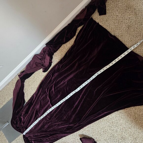 (Fits 6-12 best) Von Ronen(?) Velour Transformer Convertible Gown Raw Hem Purple - Picture 9 of 14